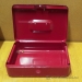 5 Slot Red Metal Coin Box 10" x 7"